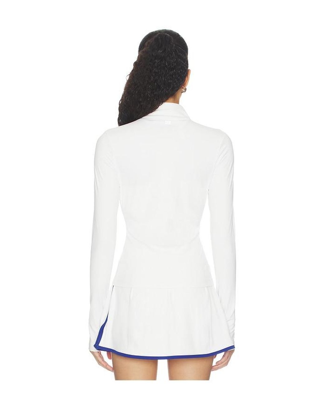 Splits59 White Tess Rigor Half Zip Waist Length Top