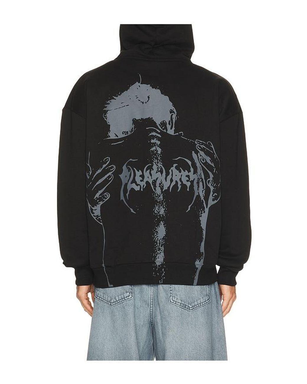Pleasures Black Spine Full Zip Hoodie for men