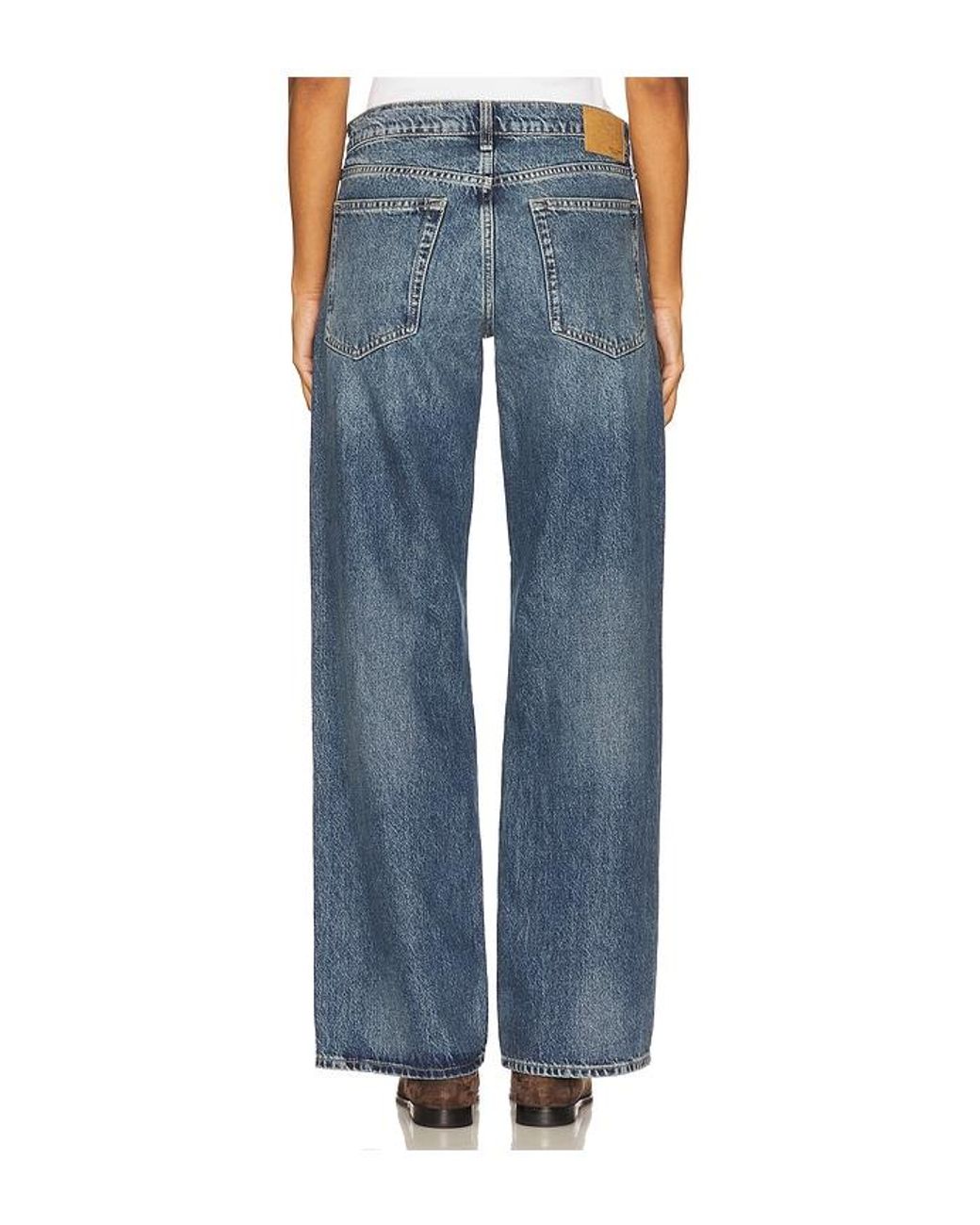 Rag & Bone Blue Cam Low Rise Relaxed Straight Jeans