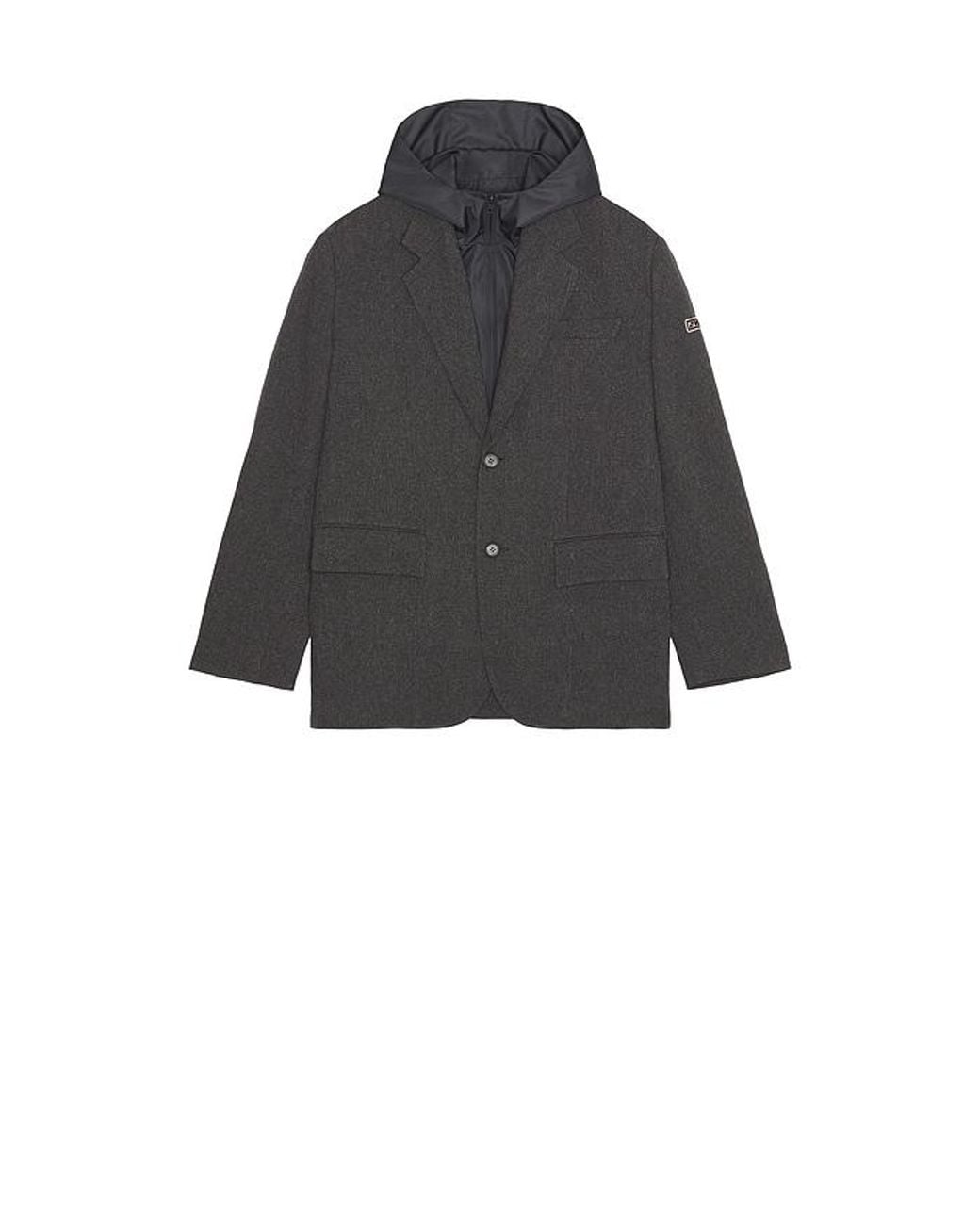 we11done Black Hood Detachable Blazer for men