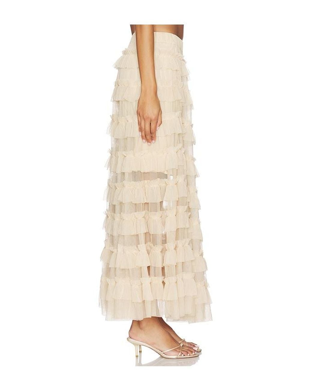 AllSaints Natural Aude Ruffle Skirt