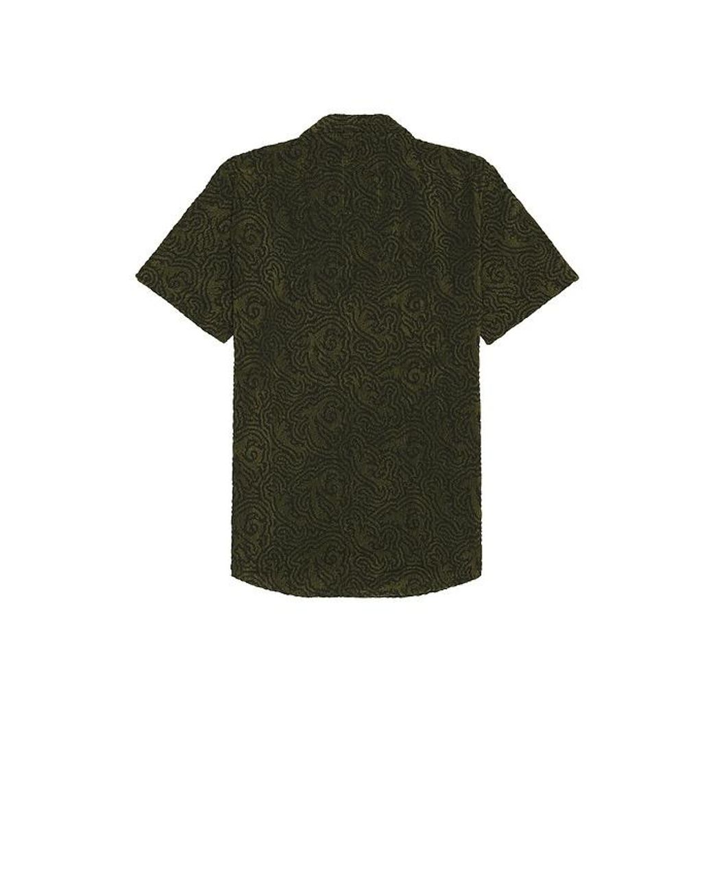Oas Green Squiggle Cuba Terry Shirt for men