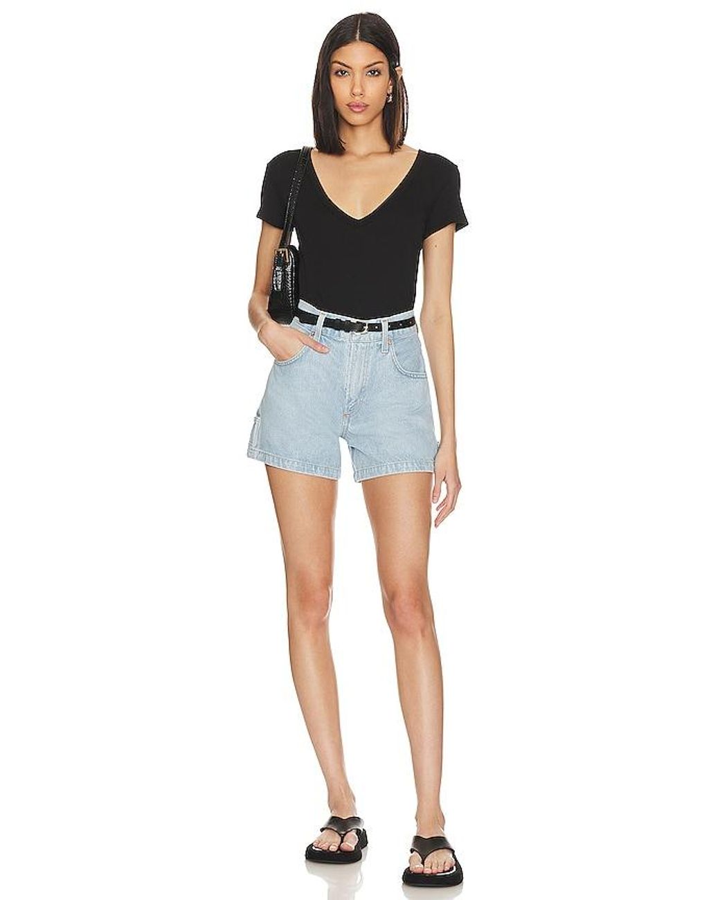 Enza Costa Black Perfect V Tee