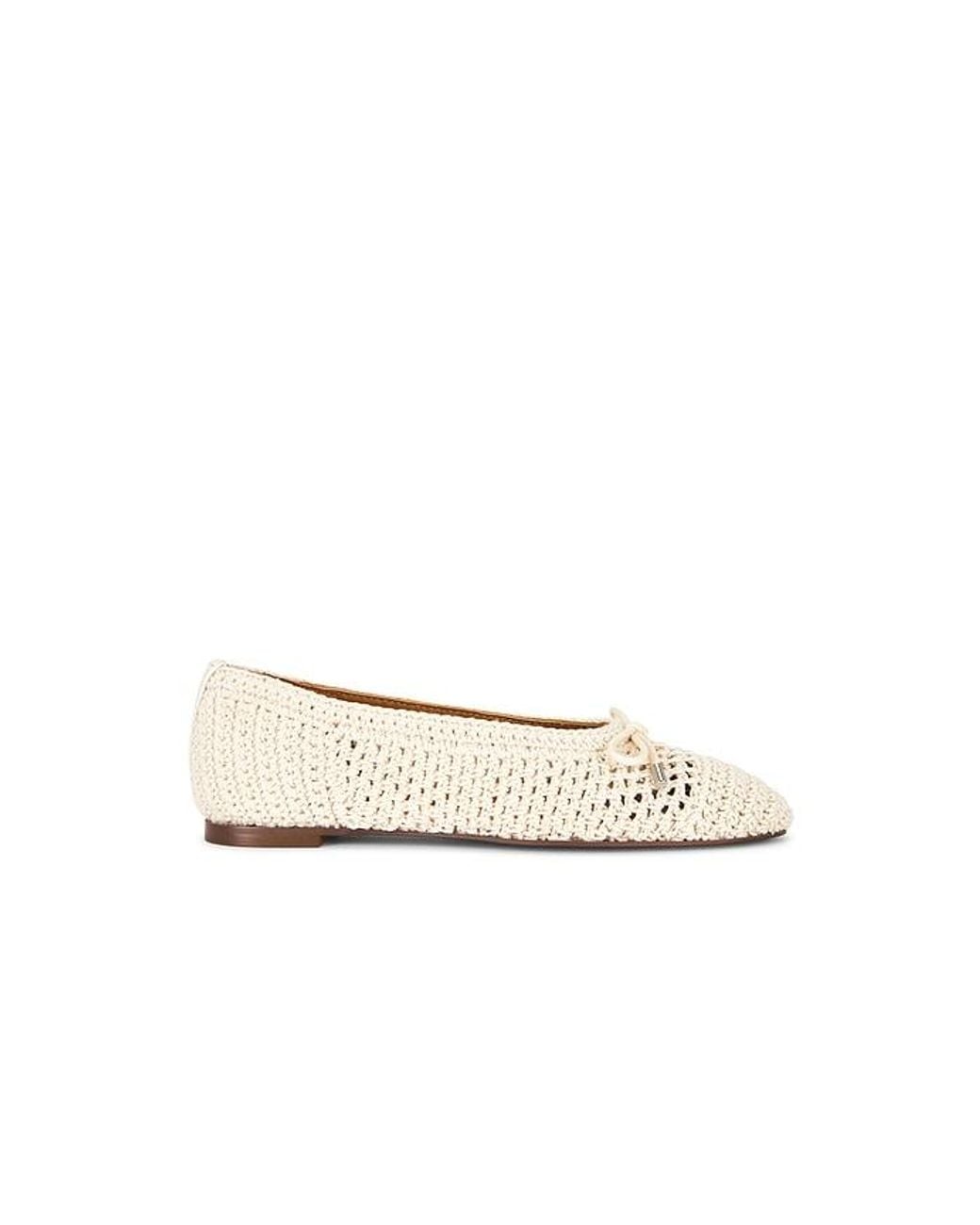 Madewell White Hester Crochet Ballet Flat