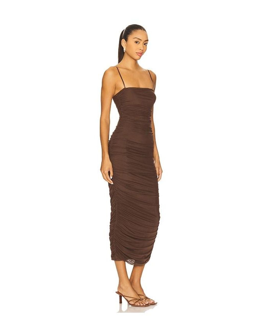 AFRM Brown Hazel Midi Dress