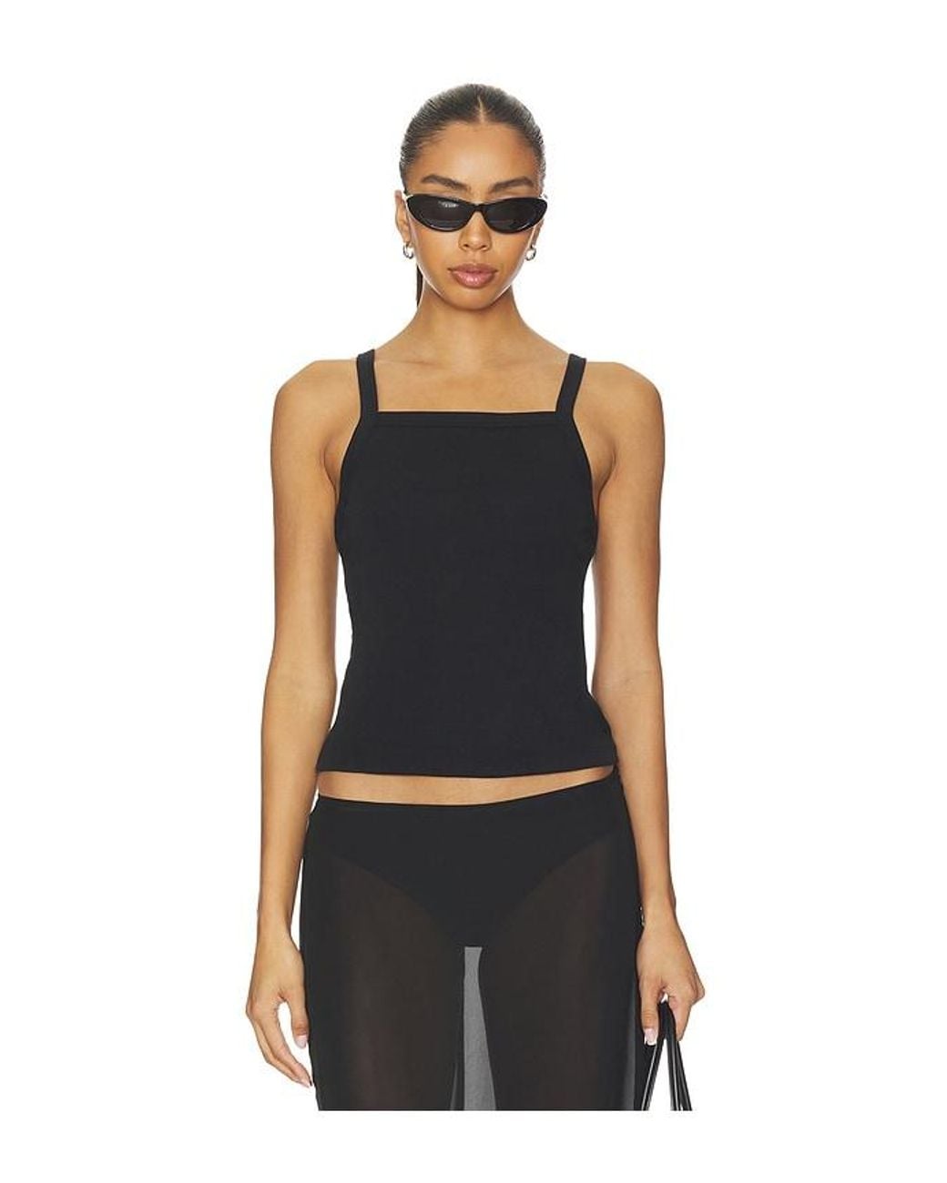 Leset Black Nando Square Neck Tank