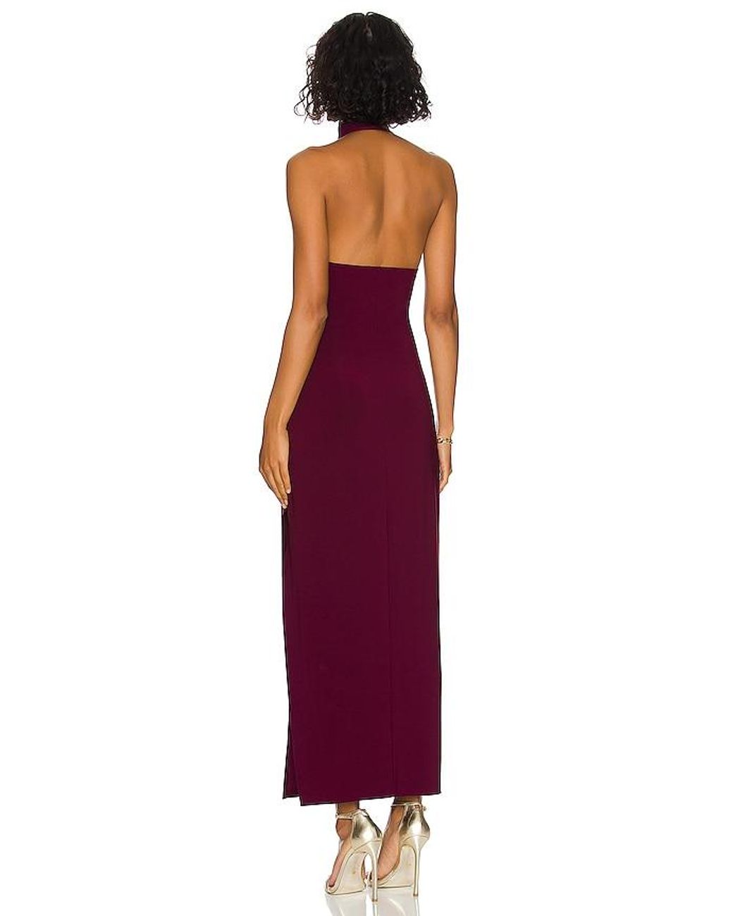 Norma Kamali Purple X Revolve Turtle Halter Side Slit
