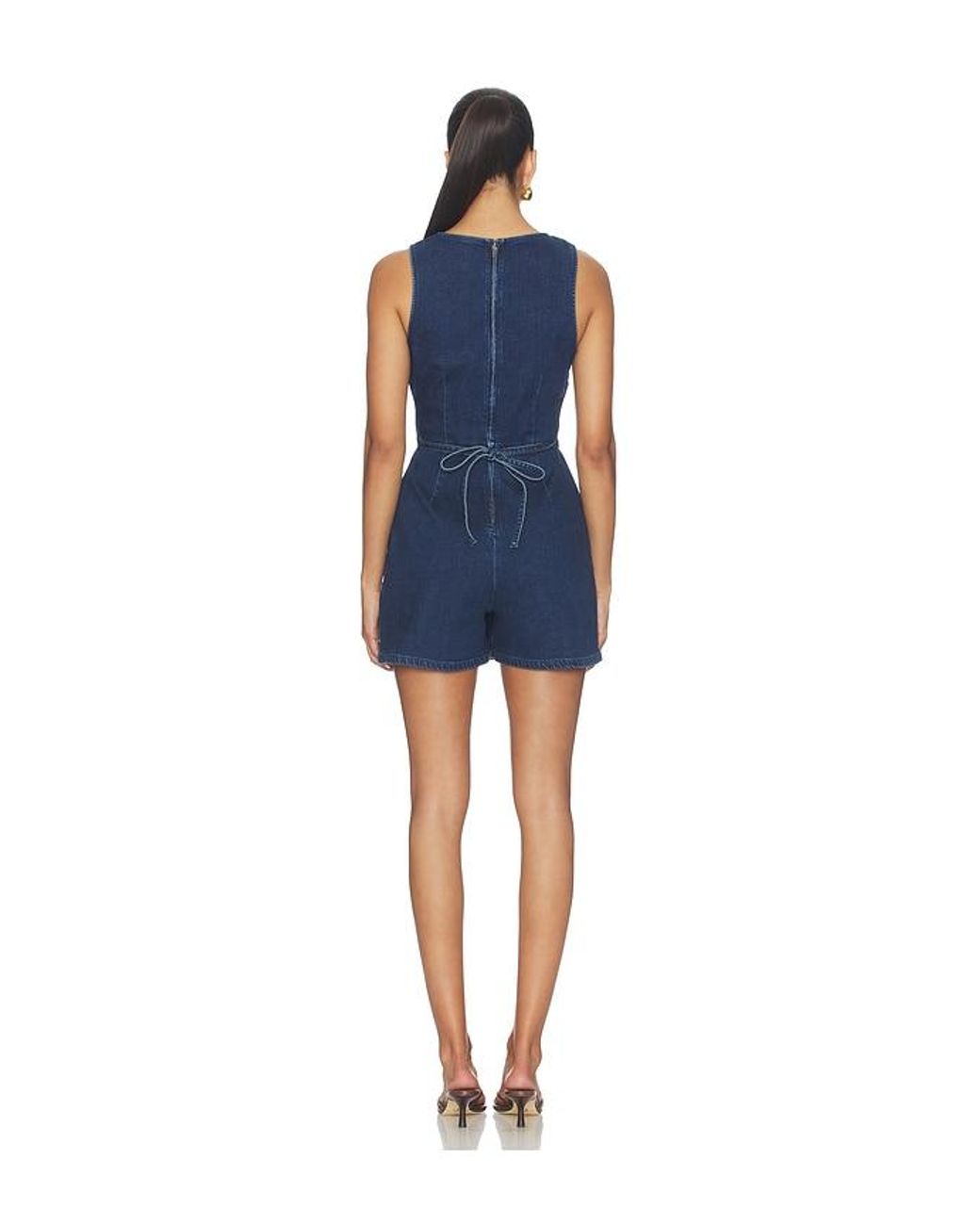 Madewell Blue Denim Boatneck Skort Romper