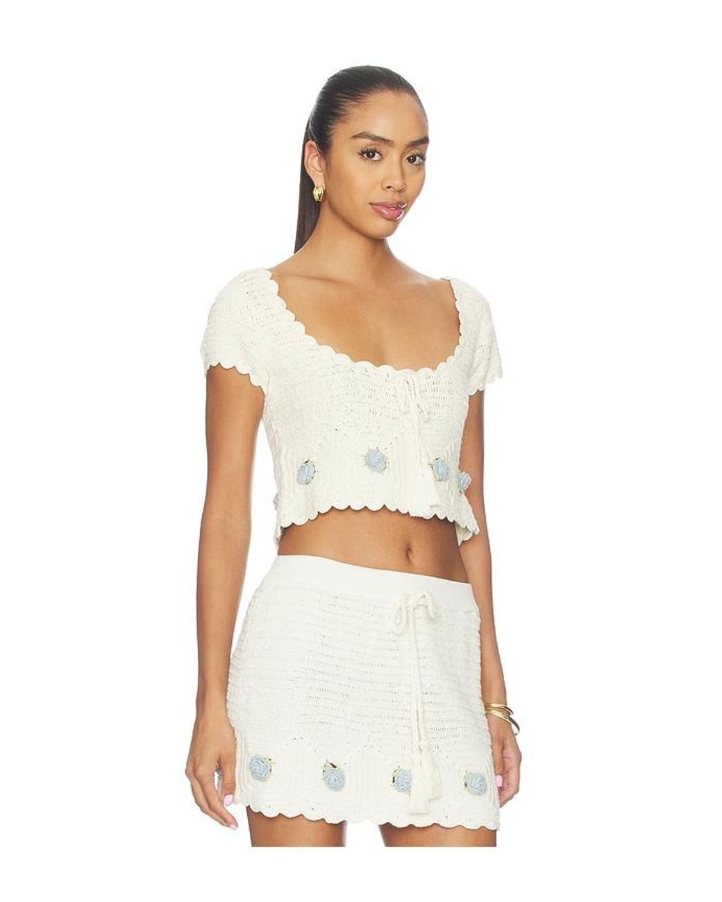 For Love & Lemons White Lara Top