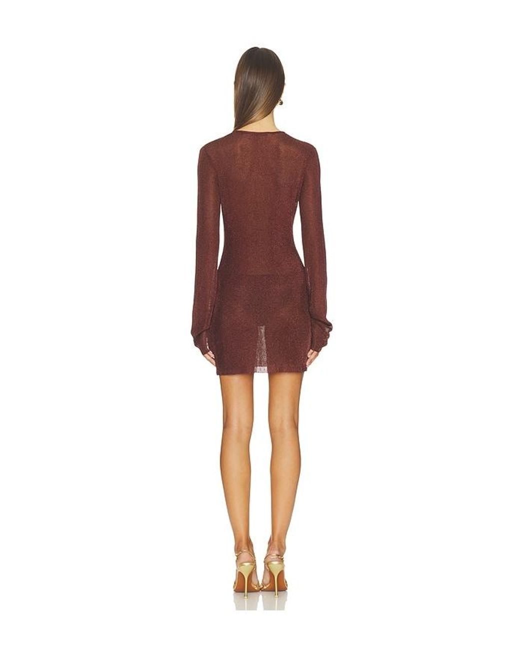 SER.O.YA Red Emeri Metallic Knit Mini Dress