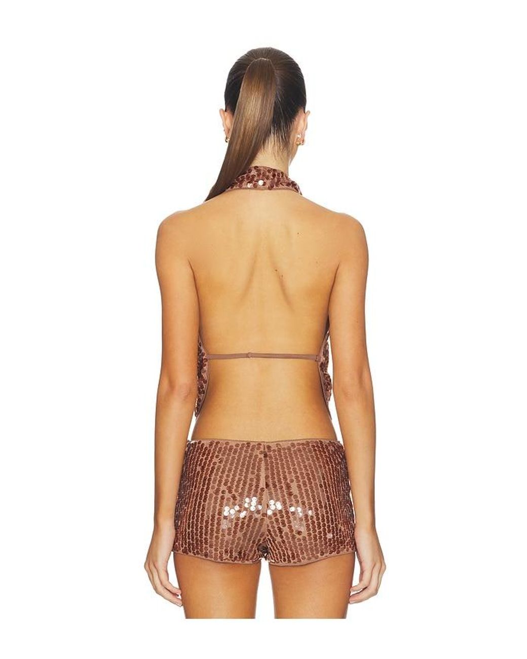 superdown Brown Luca Halter Top