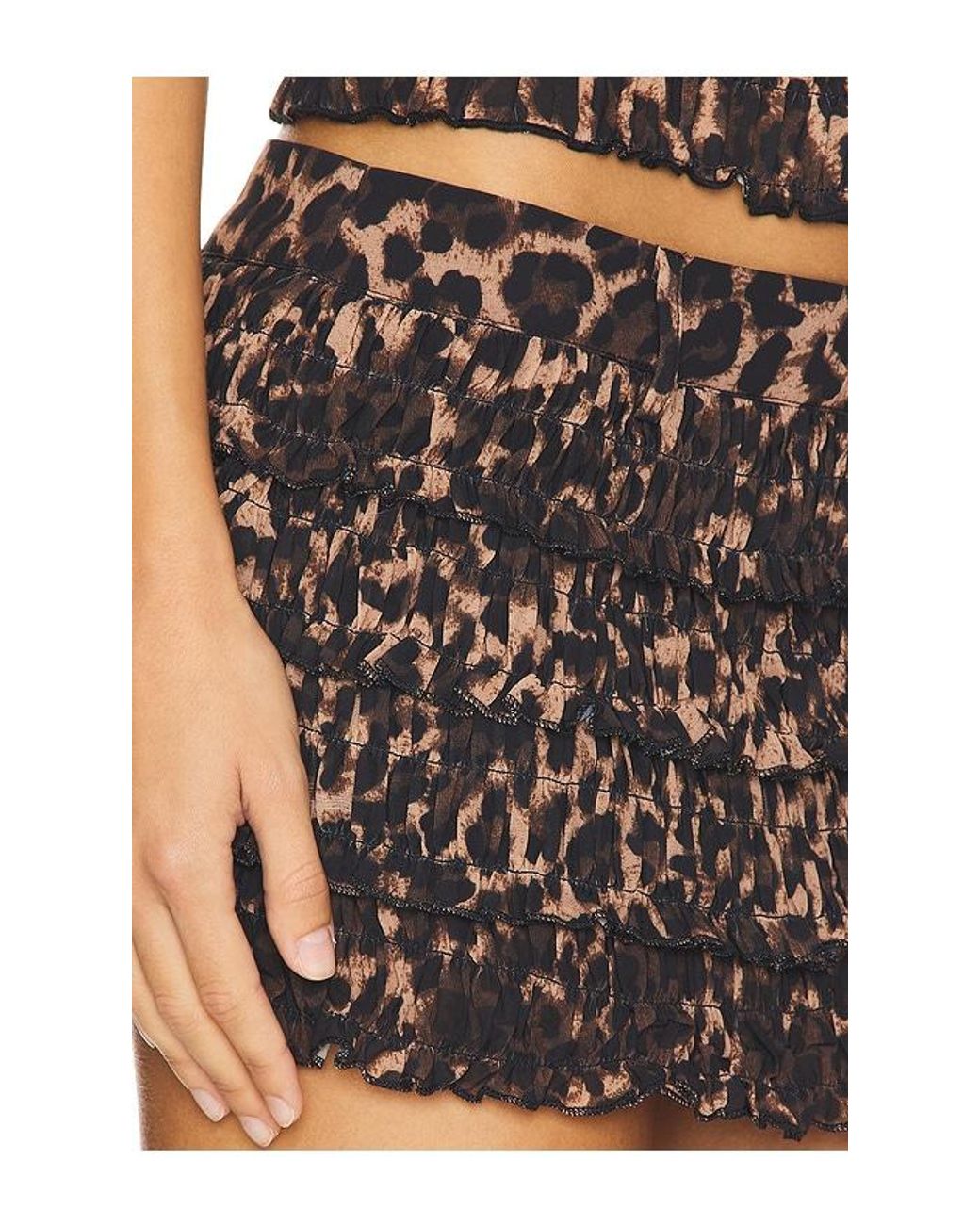 Minifalda Pantalón Con Detalle De Volantes En Color Marrón Talla En Lioness de color Black