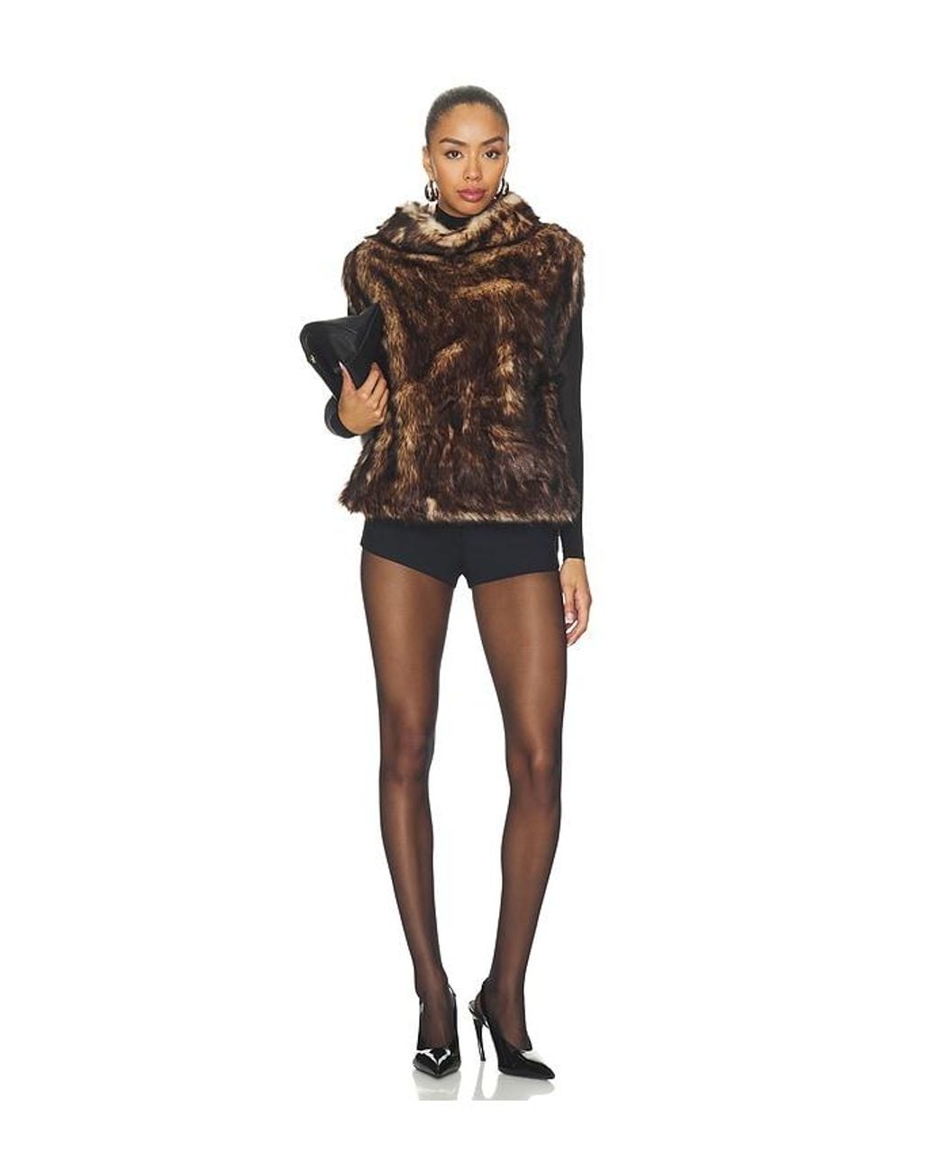 Unreal Fur Black Highlander Faux Fur Vest