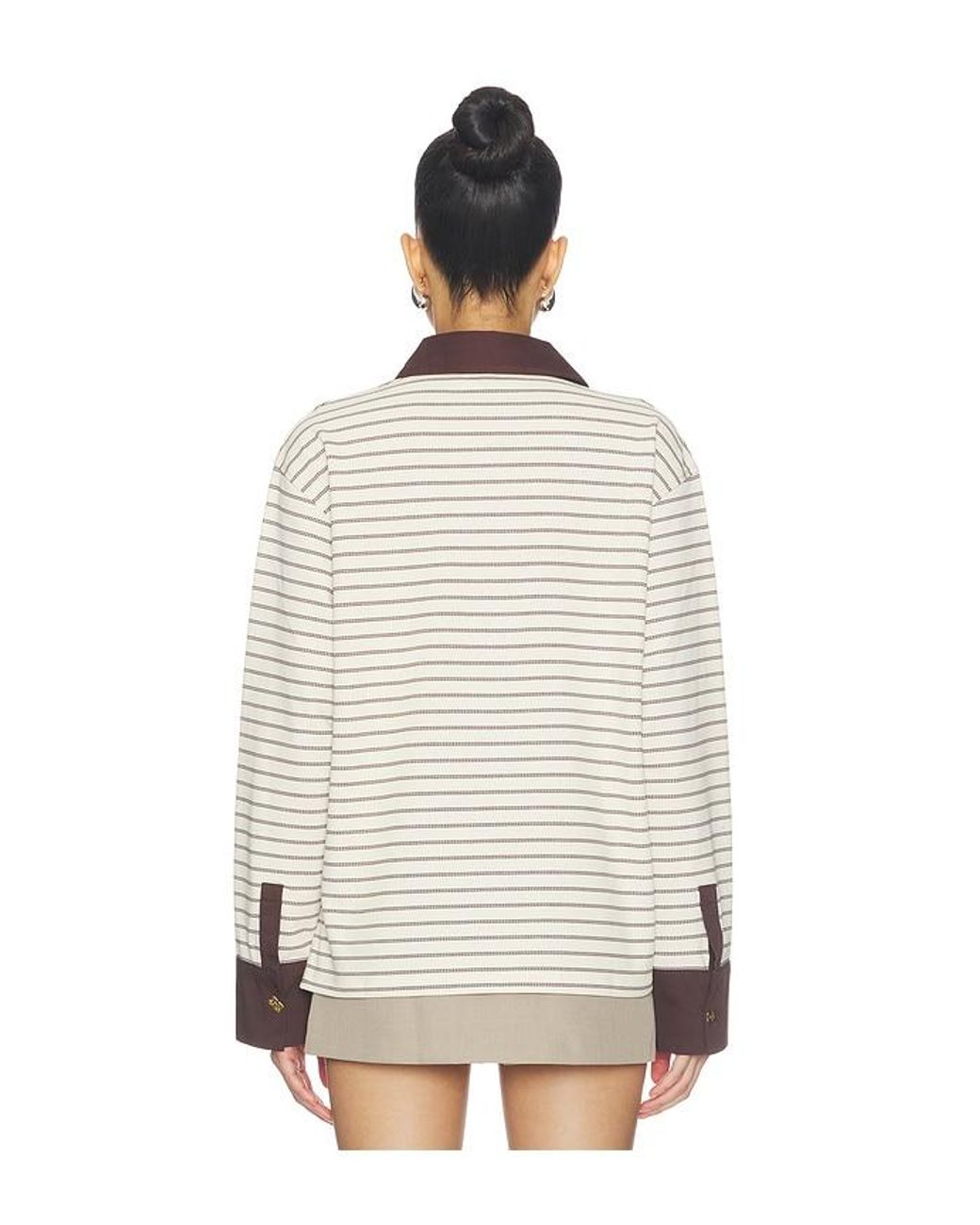 Ganni Natural Single Pique Polo Top