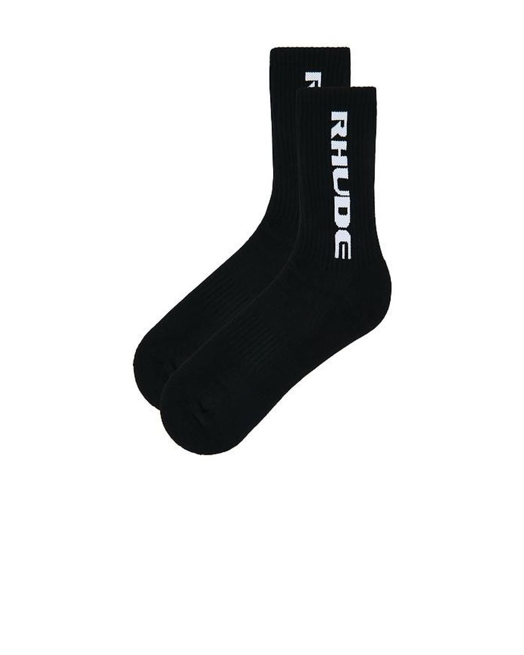 Rhude Black Tripoli Racing Logo Sock for men