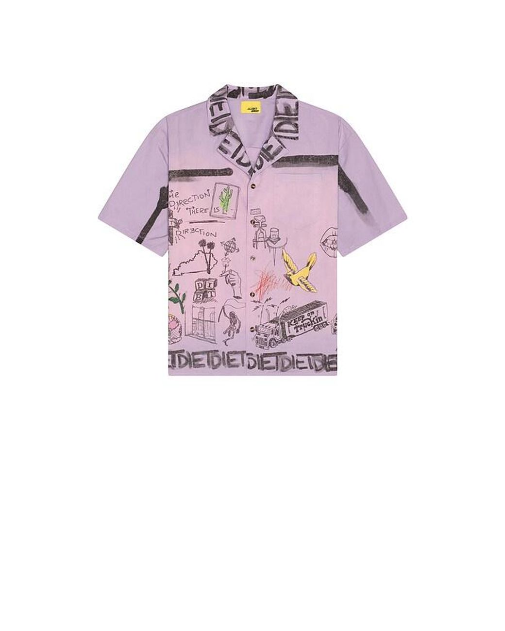 DIET STARTS MONDAY Red Doodle Button Up Shirt for men