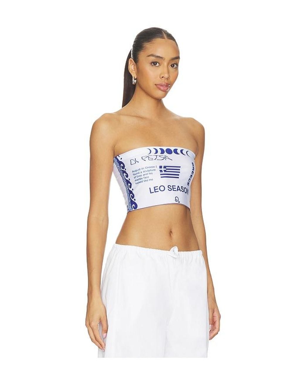 DI PETSA White Leo Season Tube Top