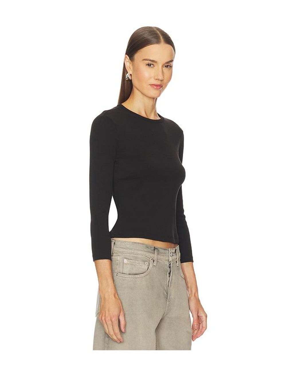 GRLFRND Black 3/4 Sleeve Tee