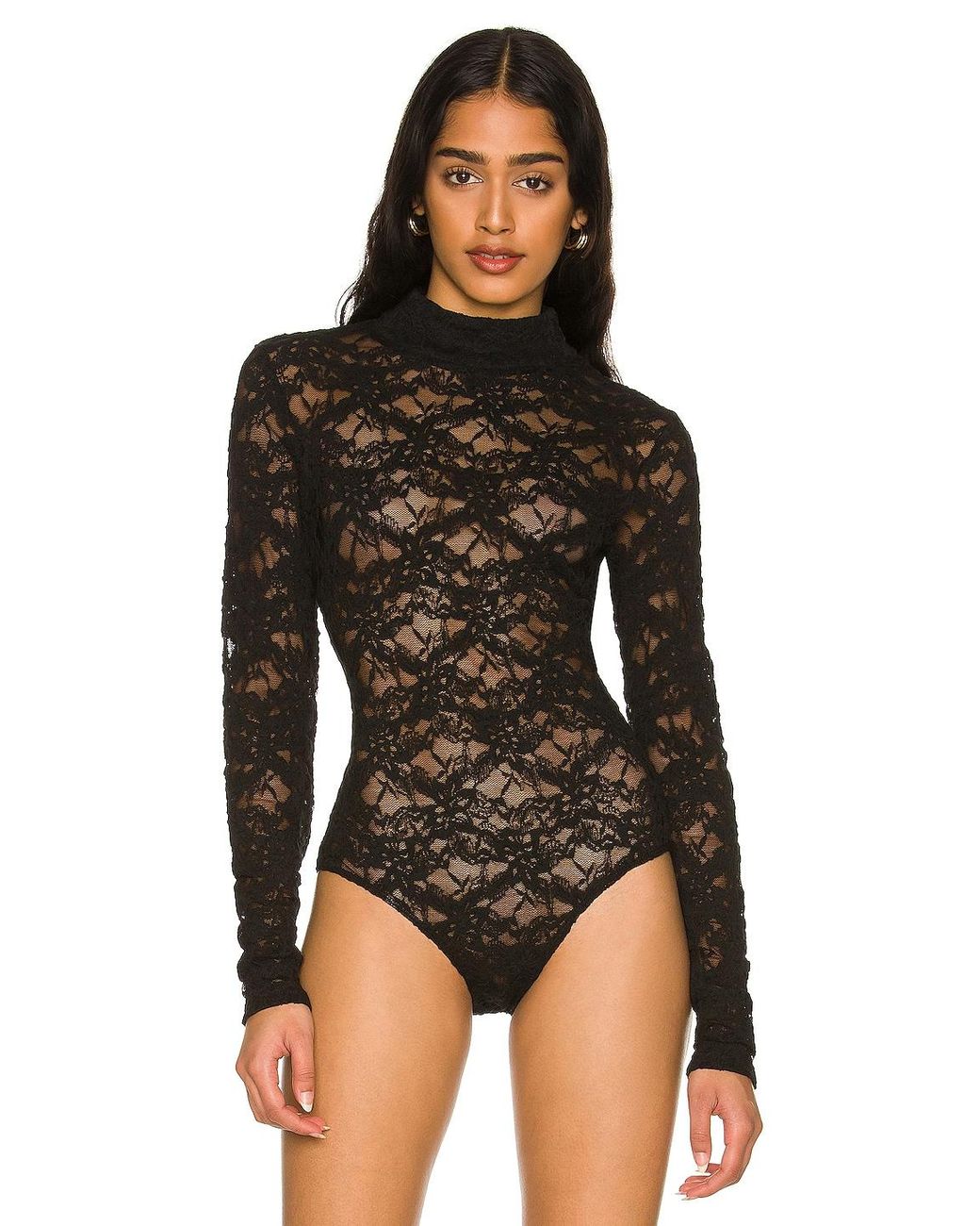 black lace body suit long sleeve