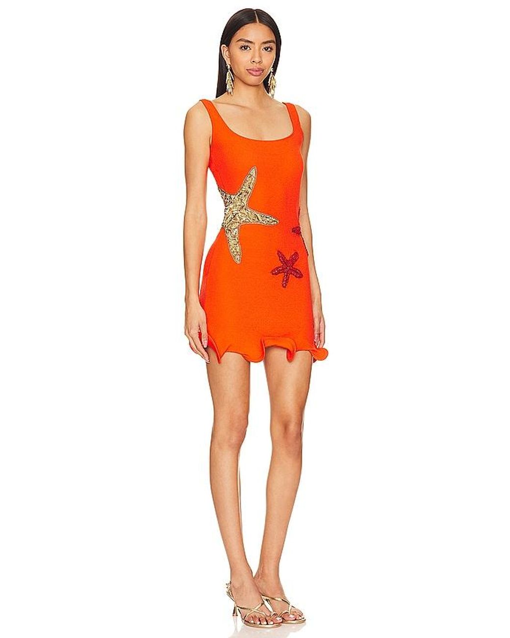 MACH amp; MACH Orange Amelie Minidress