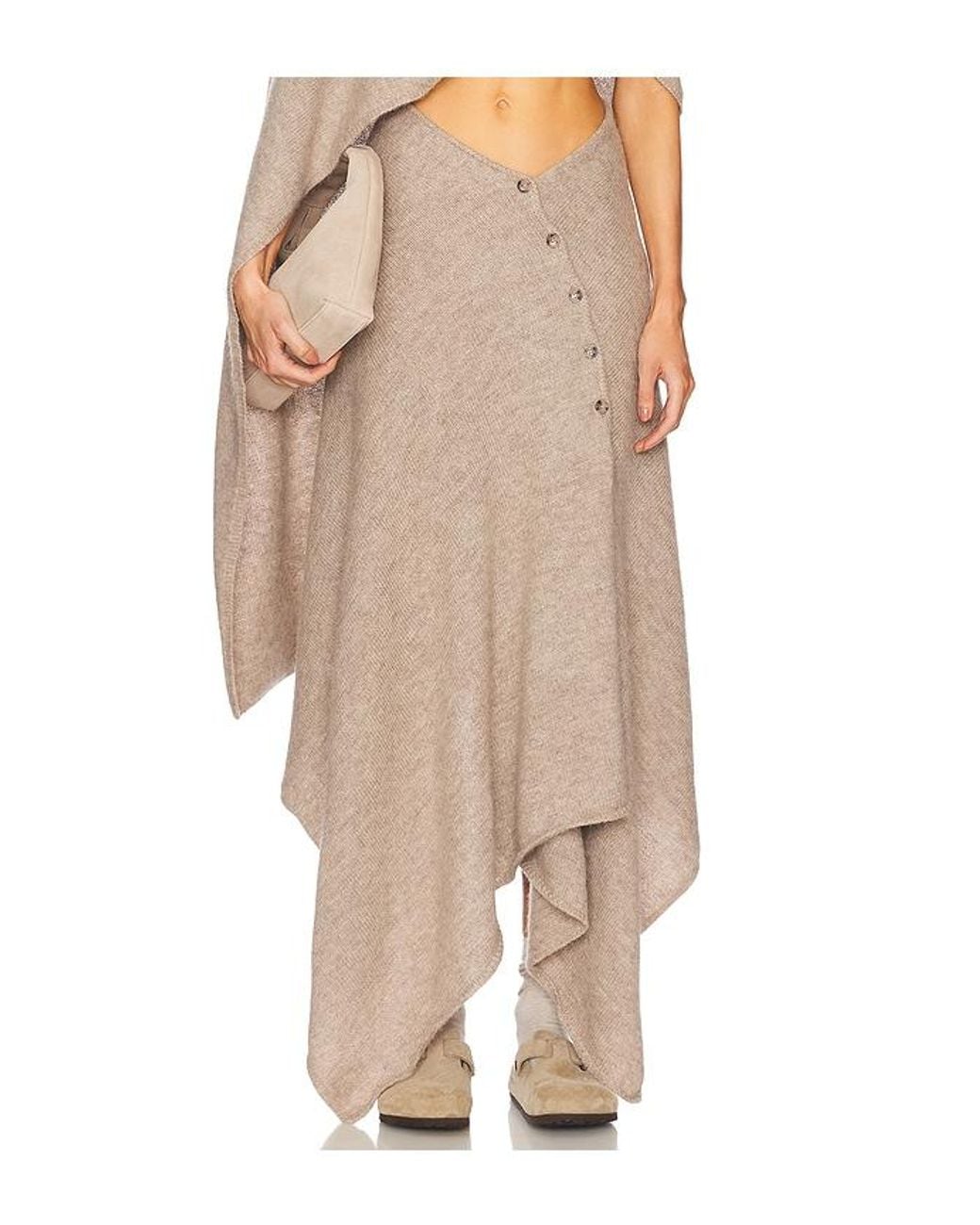 Helsa Natural Lauren Midi Knit Skirt