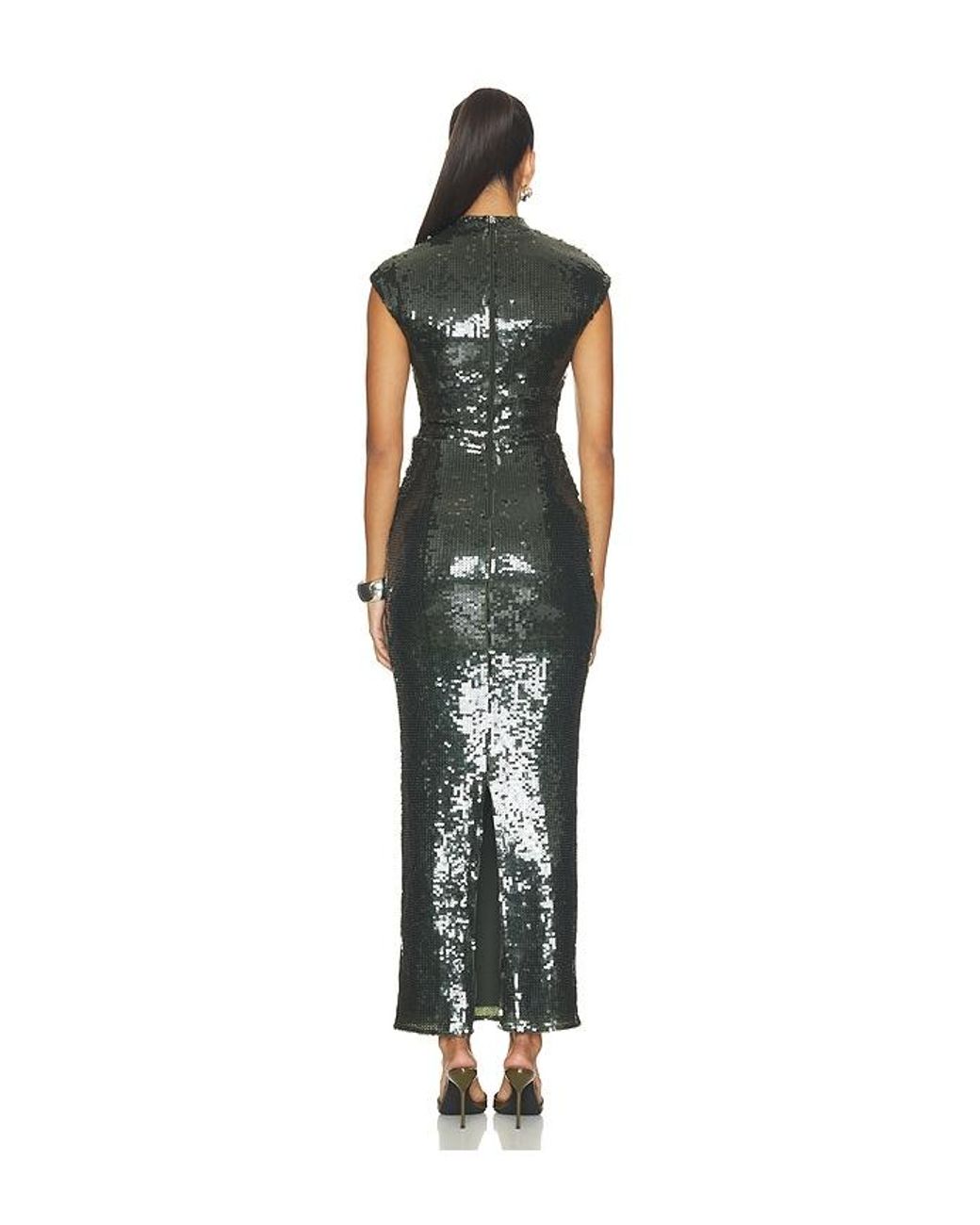 ROTATE BIRGER CHRISTENSEN Multicolor Sequins Maxi Train Dress