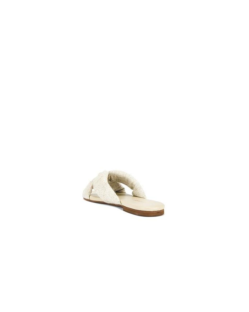 Kaanas White Banha Chunky Criss Cross Linen Sandal