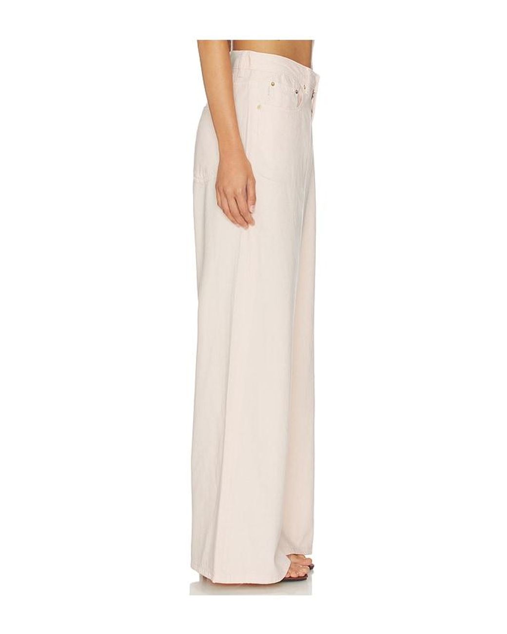 DL1961 White Dl Aura Alex Low Rise Baggy Wide Leg Jeans