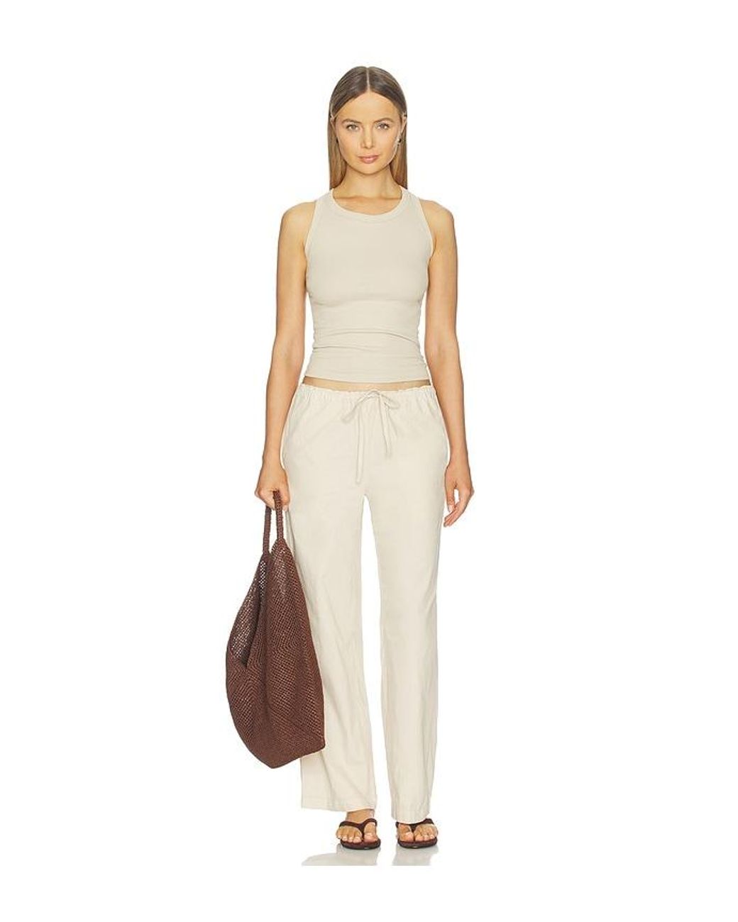 VIR VITA White Siena Cotton Poplin Pant