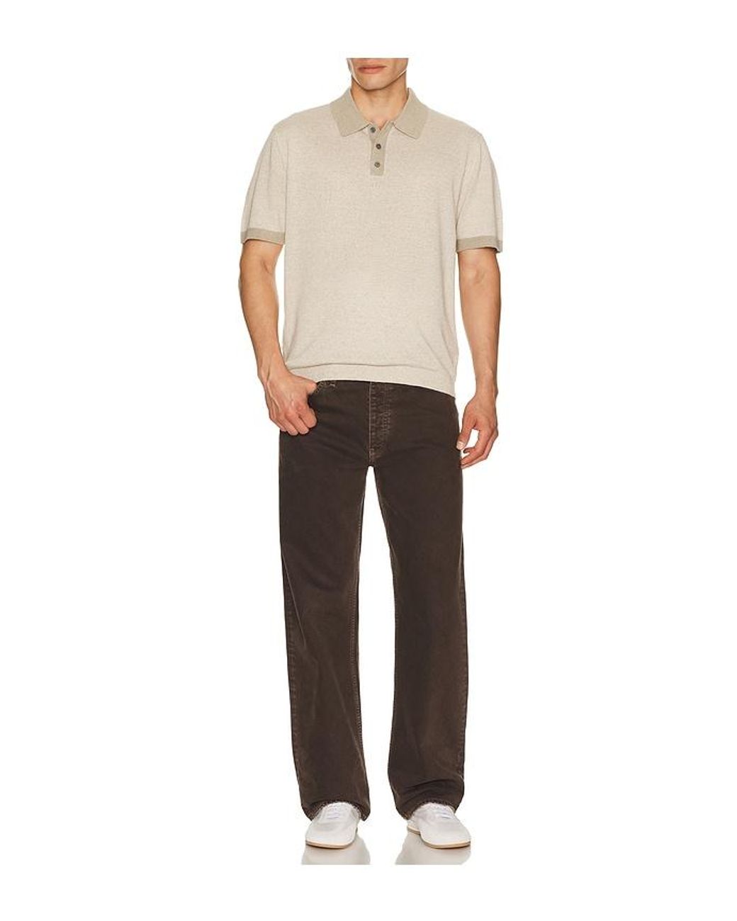 Theory Multicolor Silk Linen Short Sleeve Polo for men