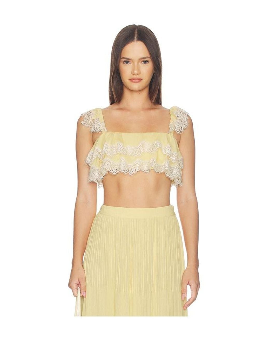 Hemant & Nandita Natural Ruffle Top