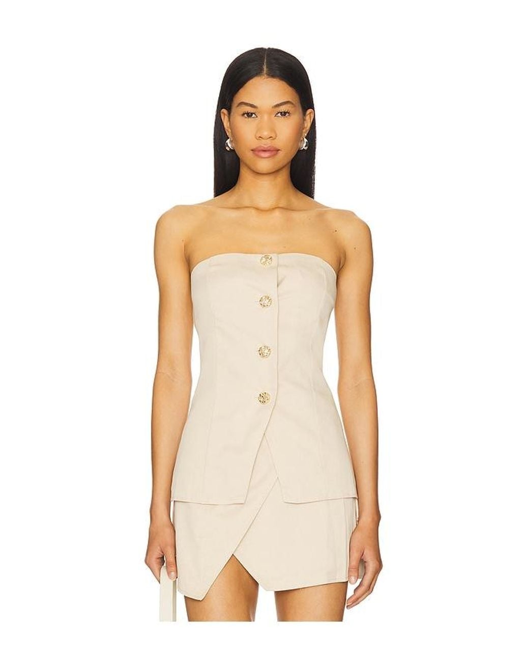 SNDY'S Natural Emilie Strapless Top