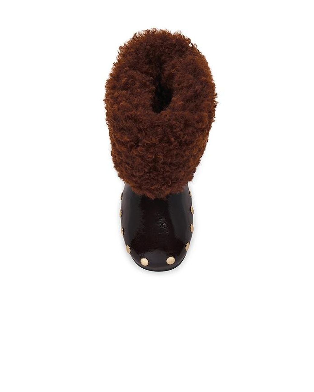 Ganni White Jenny Low Boot Deep Shine Faux Fur