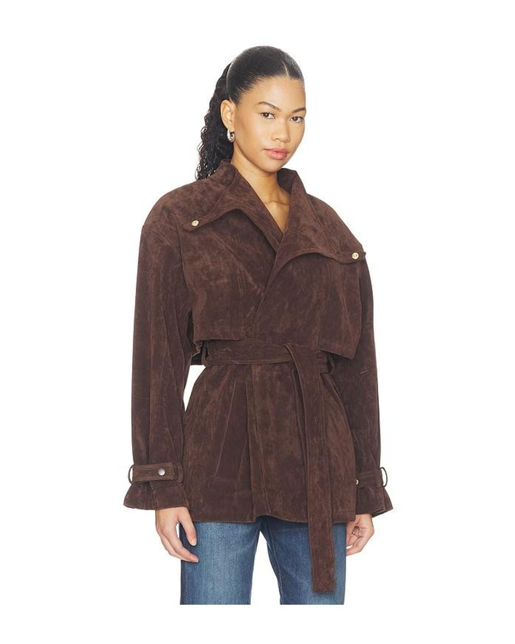 Bardot Brown Veronica Faux Suede Jacket