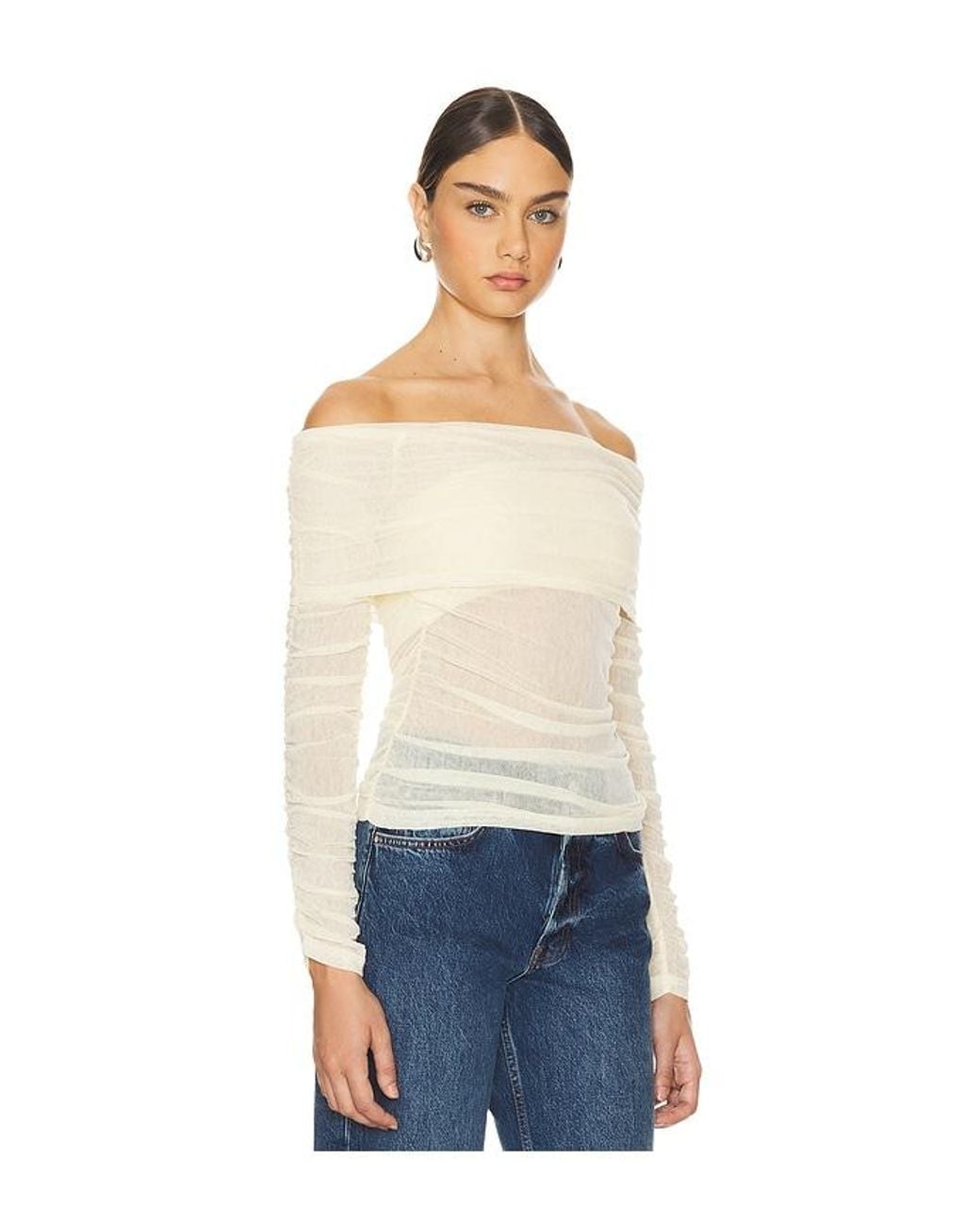 SOVERE Blue Rise Mesh Top