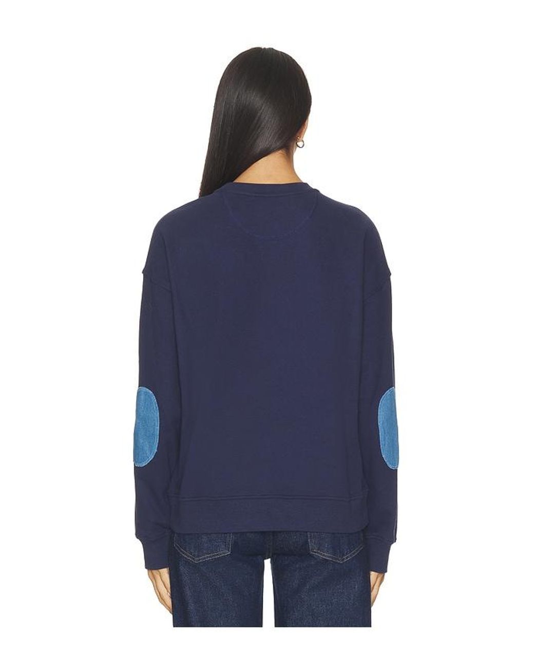 Terez Blue New York Giants Denim Patch Crew Sweater