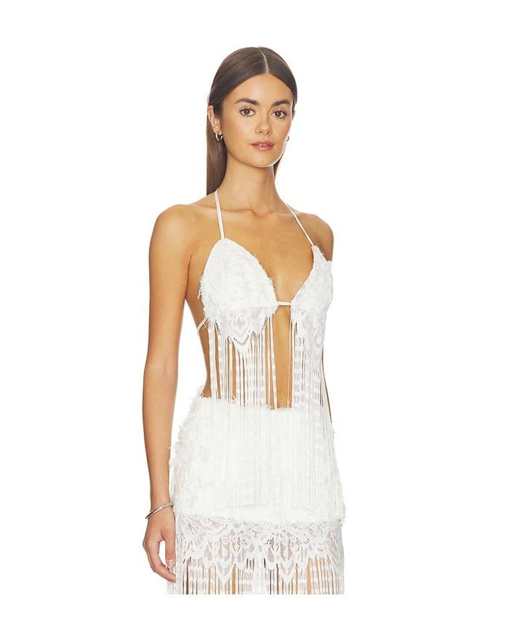 Kim Shui White Fringe Top