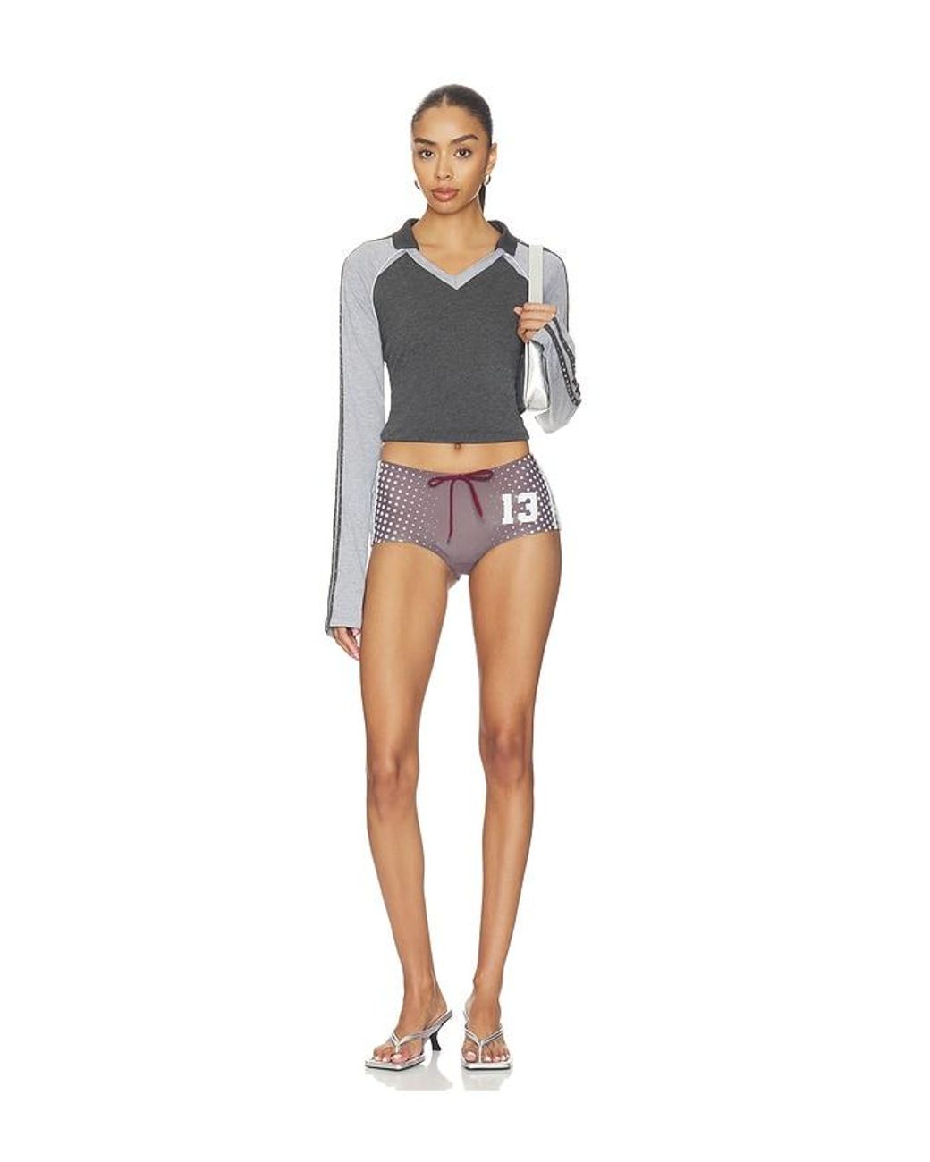 Jaded London Blue Illusion Print Football Mini Shorts