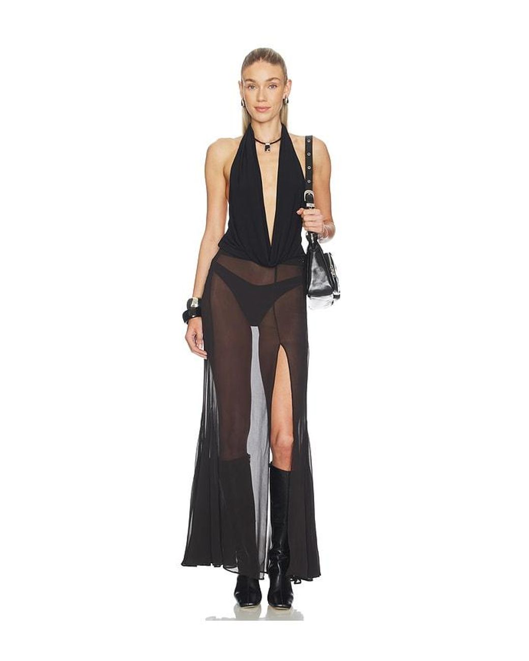 Nbd Black Eden Maxi Skirt
