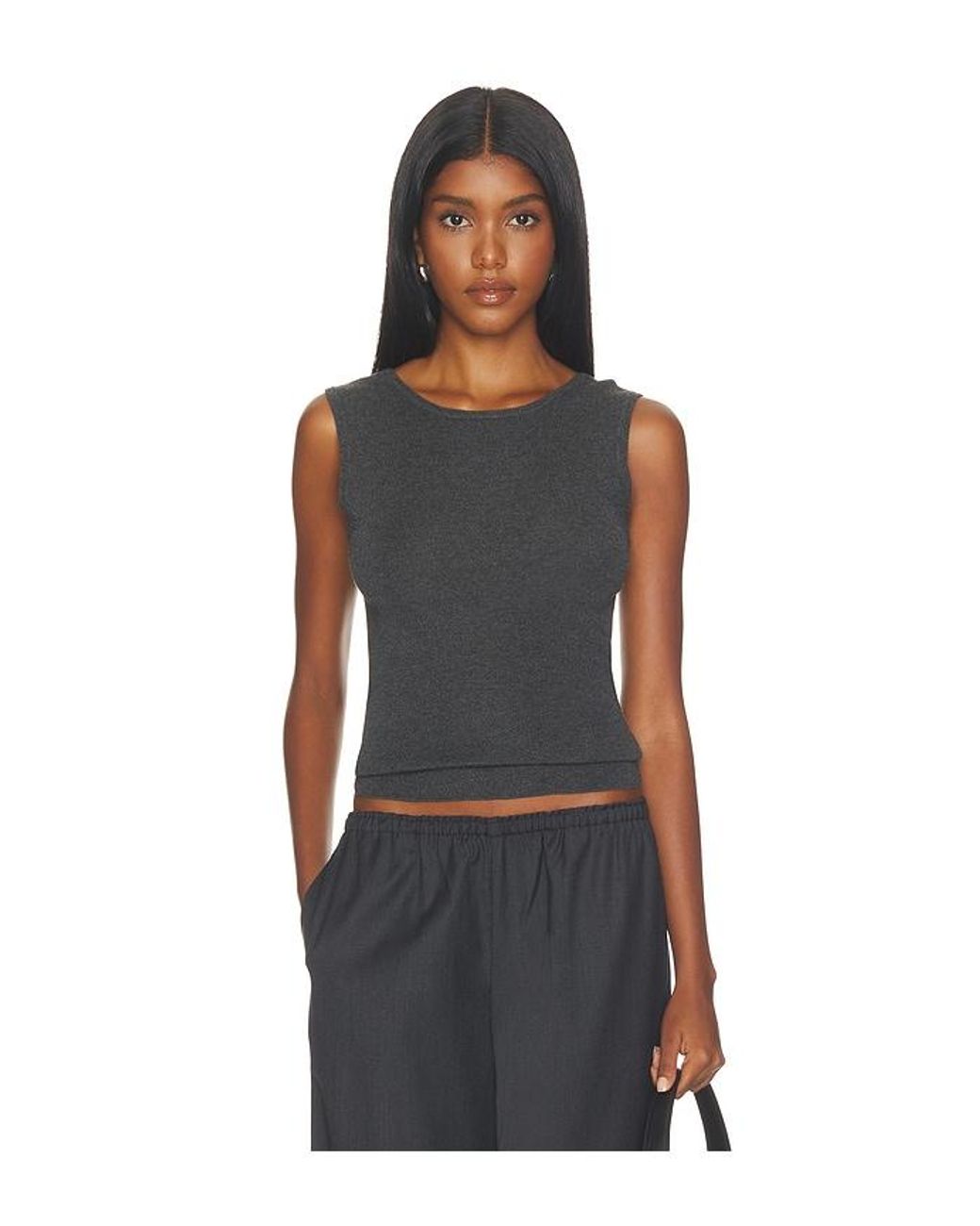 VIR VITA Black Iris Scoop Back Tank