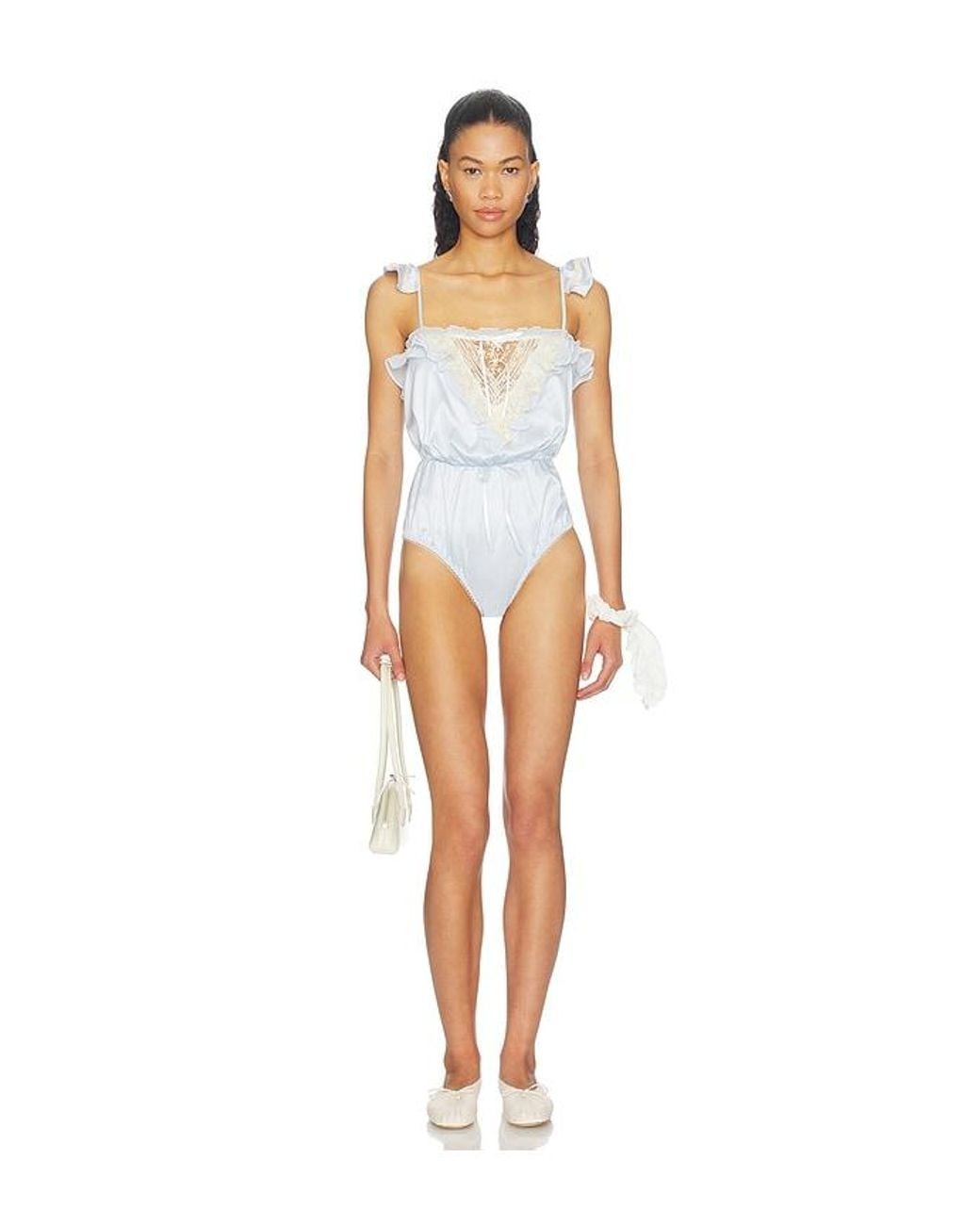 For Love & Lemons White Cleo Romper