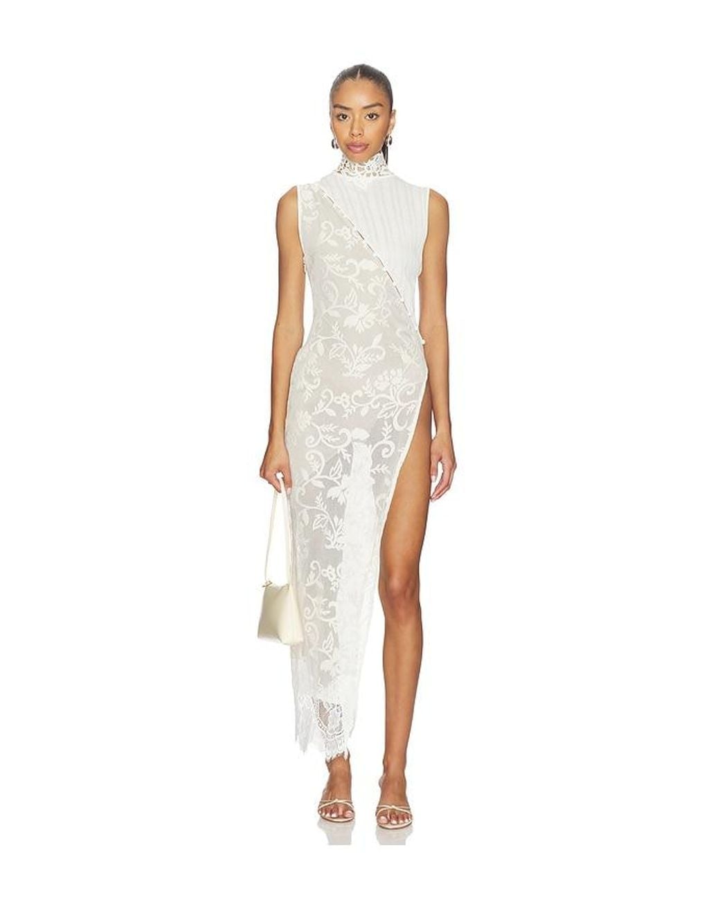 YELLOW THE LABEL White Greta Lace Tunic Dress