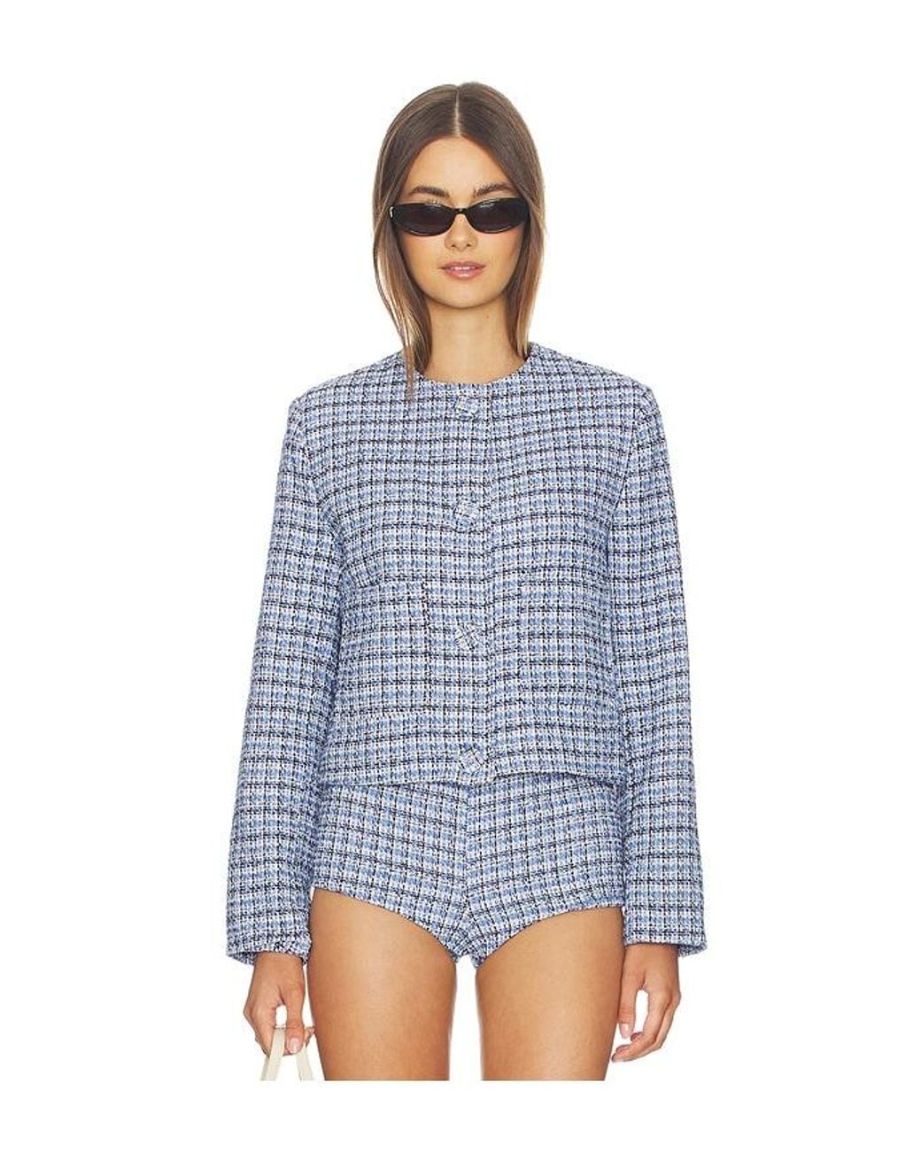 Milkwhite Blue Tweed Jacket