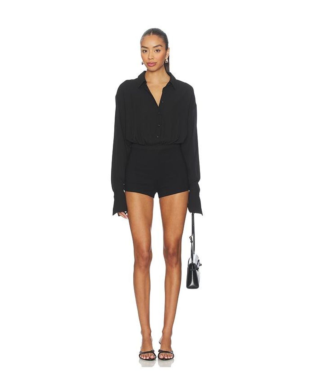 ALL THE WAYS Black Clarissa Romper