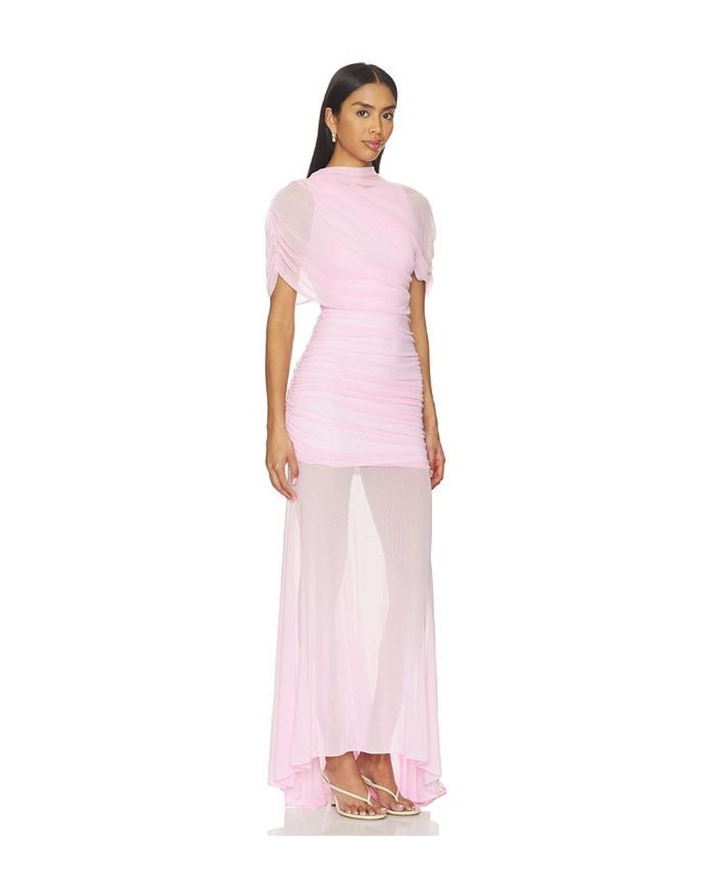 Amanda Uprichard Pink X Revolve Evianna Mesh Gown