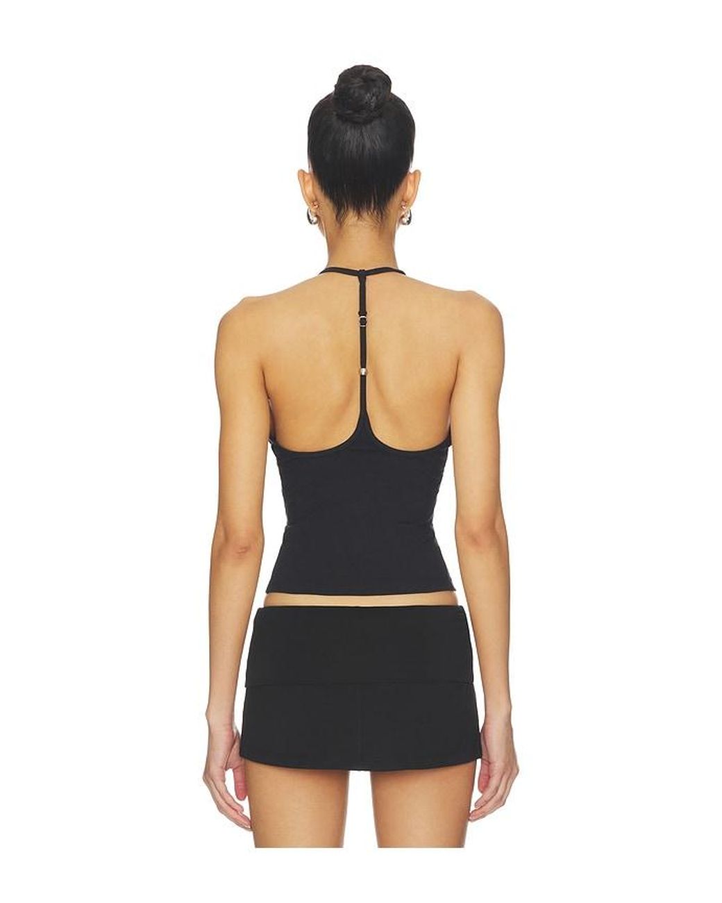 Frankie's Bikinis Black X Jennie Chantal Halter Cotton Jersey Top