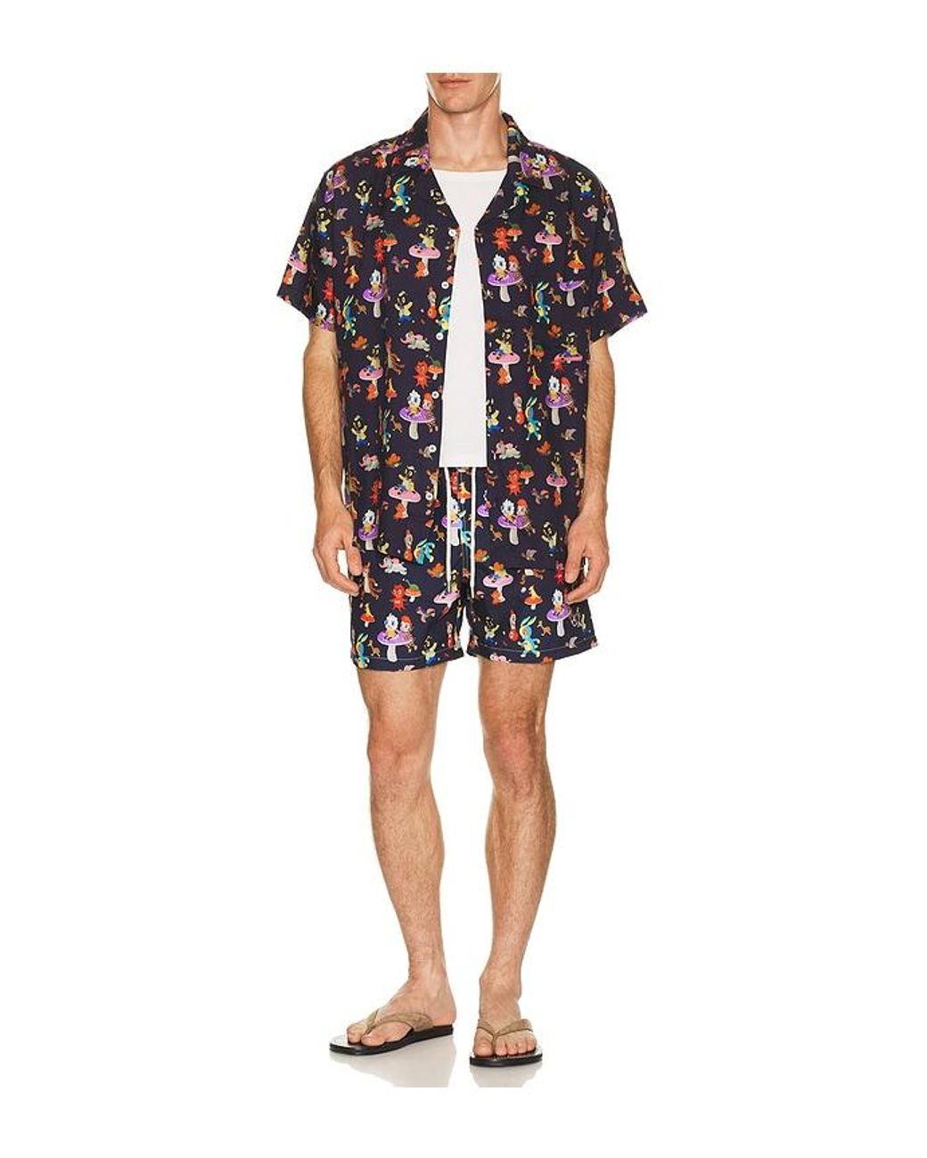 ARRELS Barcelona Red Catch The Wind X Gary Baseman Camp Collar Shirt for men