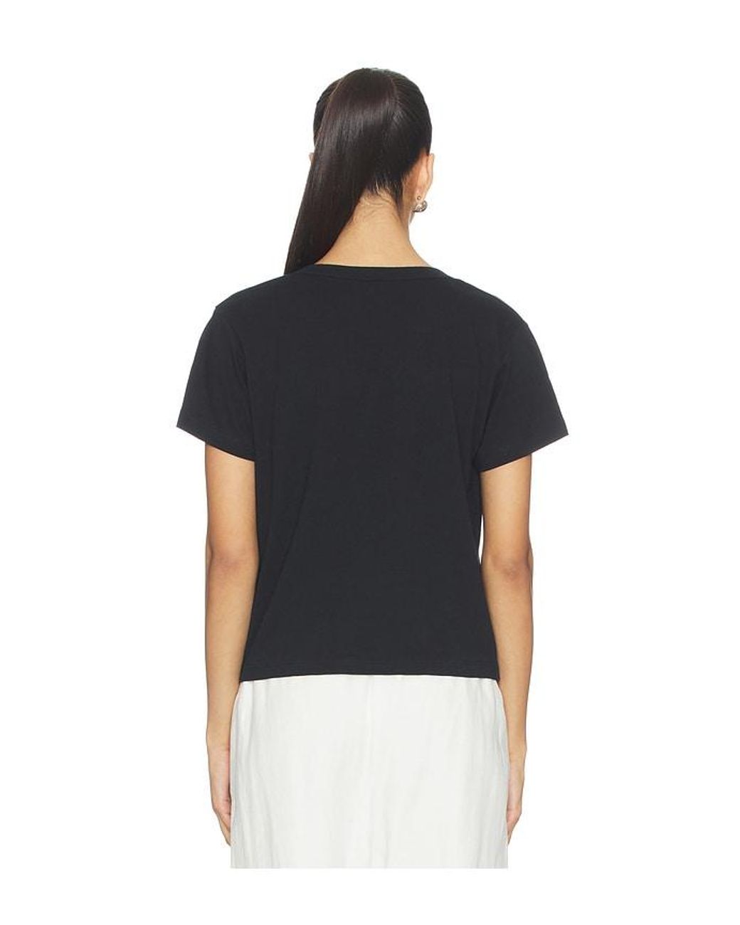 Leset Black Margo V Neck Tee