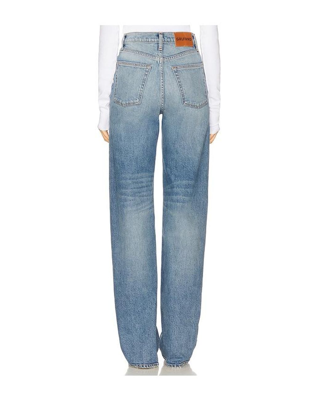 GRLFRND Blue Brooklyn High Rise Straight