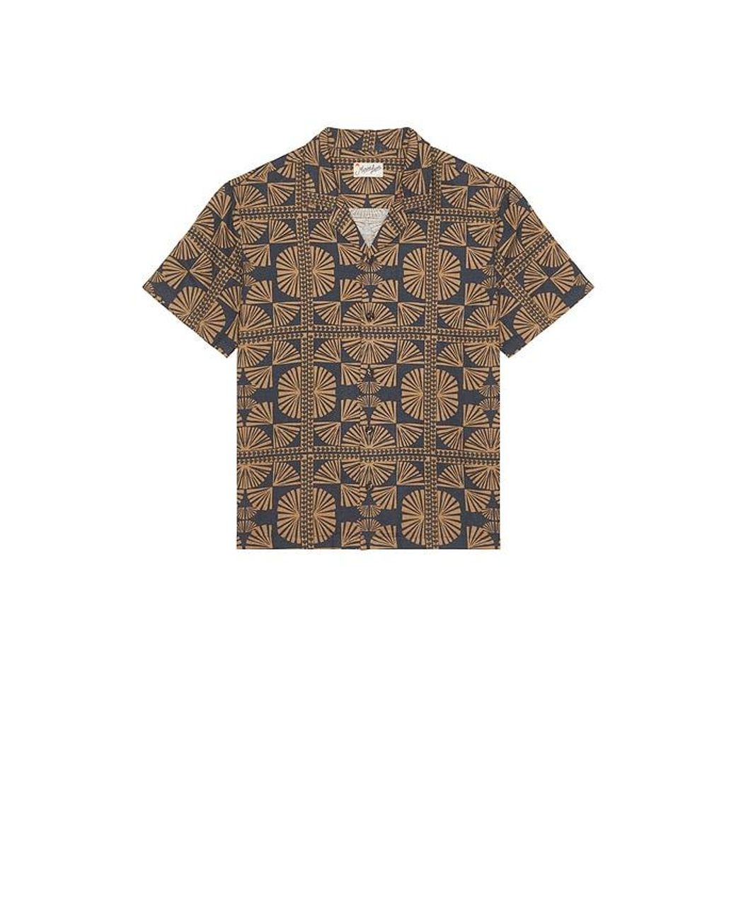 Marine Layer Brown Pablo Tencel Linen Resort Shirt for men